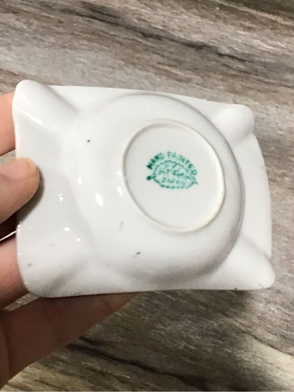 Vintage FERN Hand Painted Japan Floral Porcelain Trinket Tray Ashtray 3.75” - Picture 7 of 8